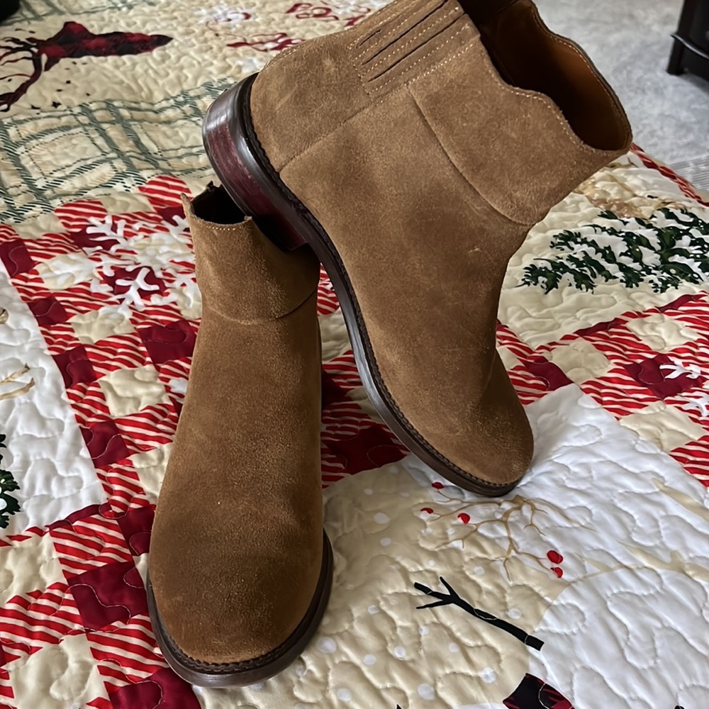 Franco Sarto Leather Suede Ankle Boots